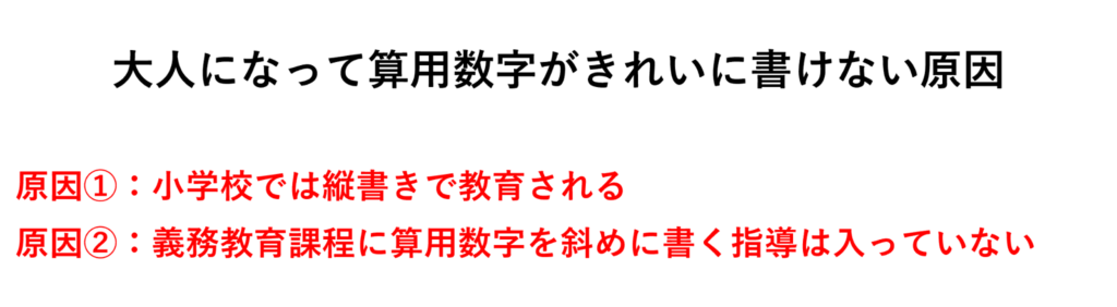 大人になって算用数字がきれいに書けない2つの原因「奇麗な数字の書き方」