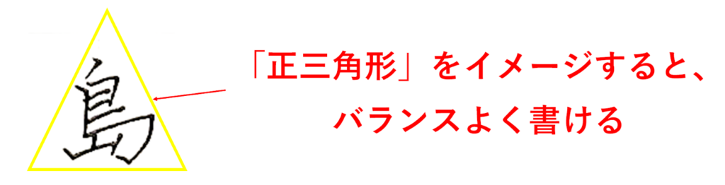 正三角形をイメージするとバランスよく書ける「島」