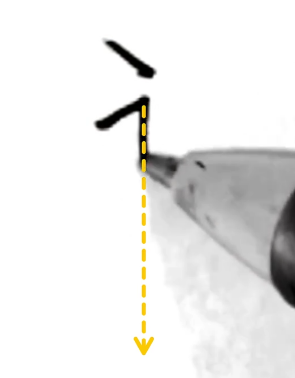 2画目:縦線は中心を意識してまっすぐ下におろす:「永の書き方」