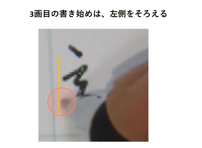 3画目の書き始めは左端をそろえる：「しんにょう　書き方」