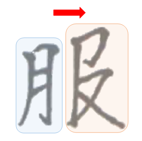 服は左から右へ書く：「服　書き方」